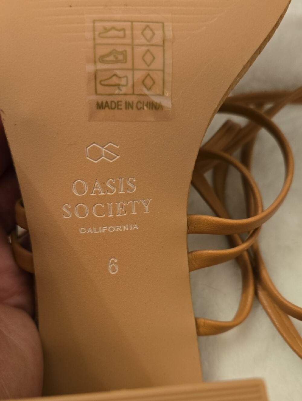 Oasis Society SIZE 6 Tan Lace-Up Strappy Heeled Sandals NWT - Picture 2 of 7